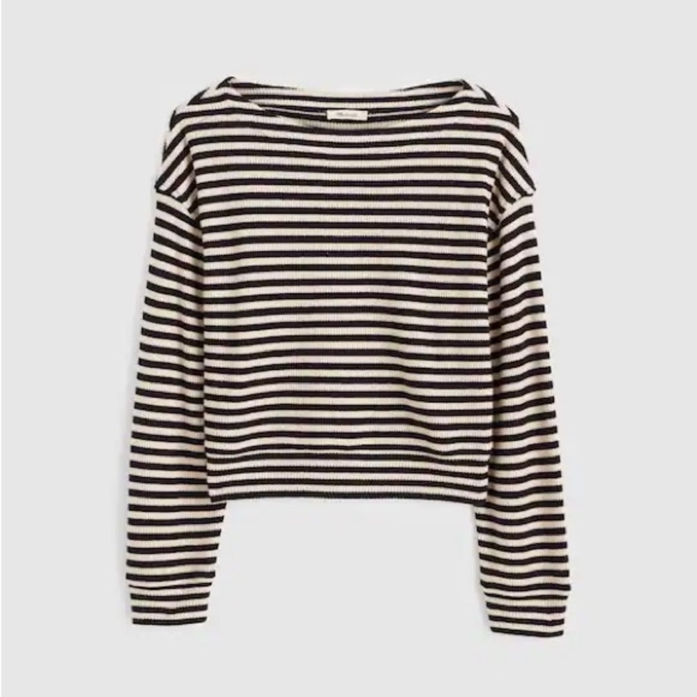 Madewell Striped Boatneck Drop-Shoulder Top